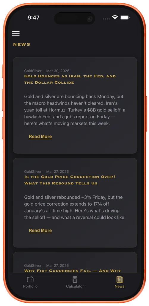 Aquarian Metals app sound money news feed